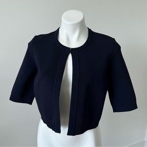 LK Bennett Navy Cropped Sweater M Sloane Blue Shrug